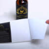 Printed bottle label sticker with foil stamped production detail