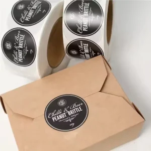 Recyclable food container round sealing label
