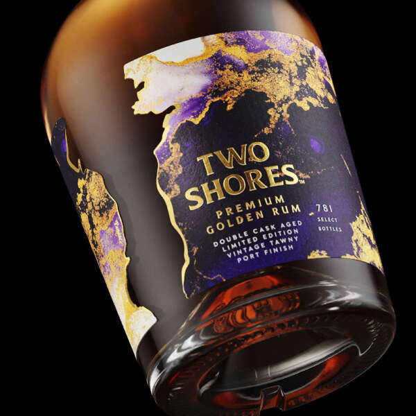 Waterproof textured paper wine label with UV spot and gold foil stamping