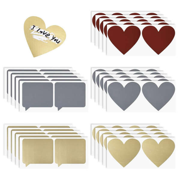 Heart shaped adhesive scratch sticker for campaigns