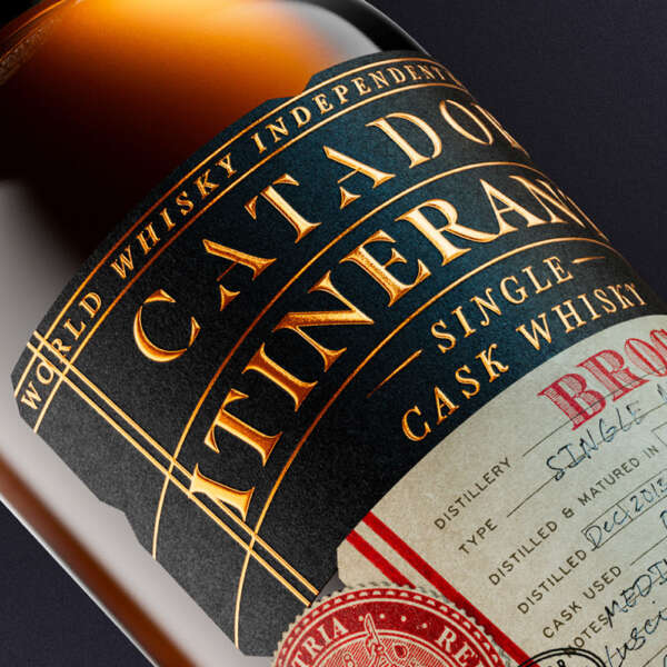 Premium textured paper wine label with UV spot finish