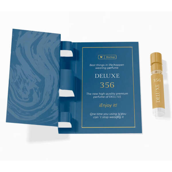 Printed perfume tester cards for mini spray samples