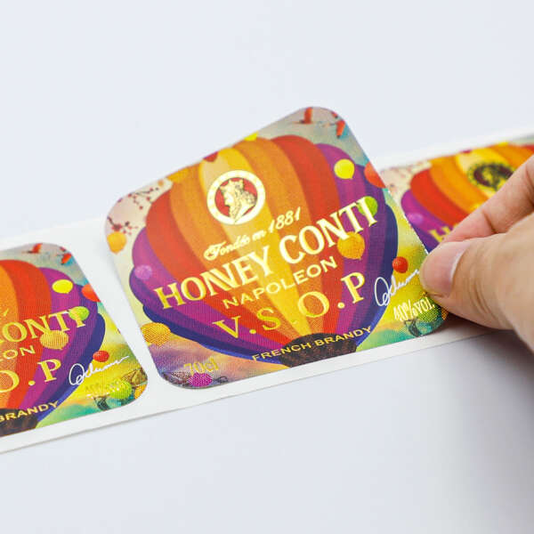 Gold foil glass bottle honey label