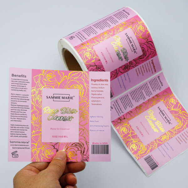 Luxury beauty packaging label rolls