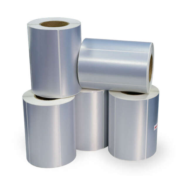 Durable silver label stickers