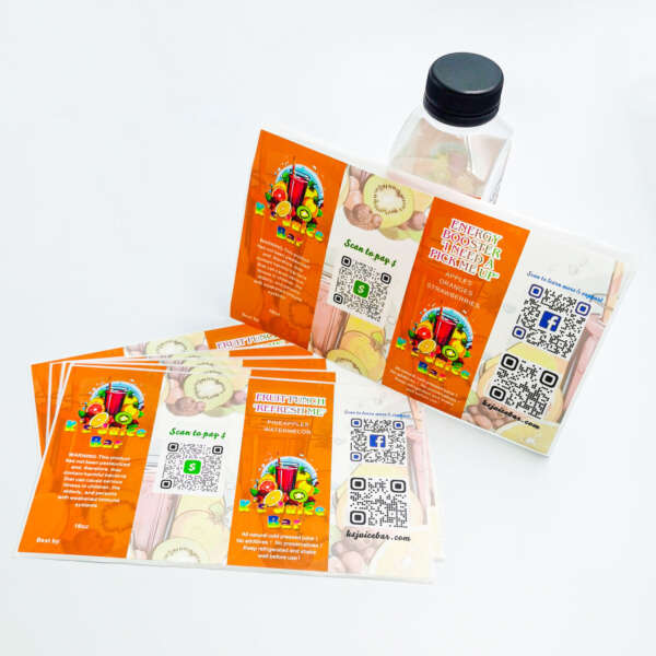 Custom logo sticker labels for drink bottles