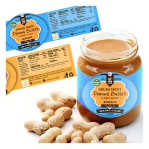 Peanut butter glass jar label with private logo printing