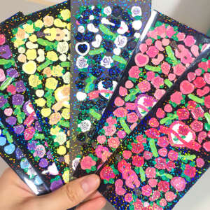 A4 A5 A6 waterproof glitter kiss cut sticker sheet