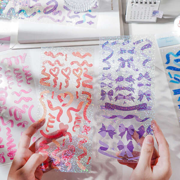 Rainbow glitter sticker sheets