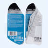 Waterproof multi page folding labels with adhesive backing
