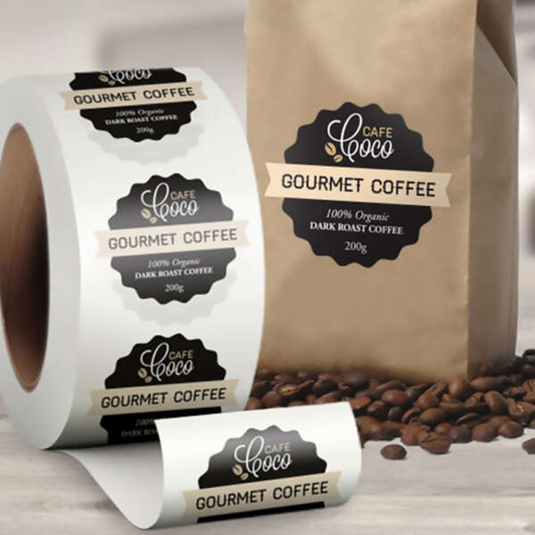 Adhesive circle labels for bakery packaging