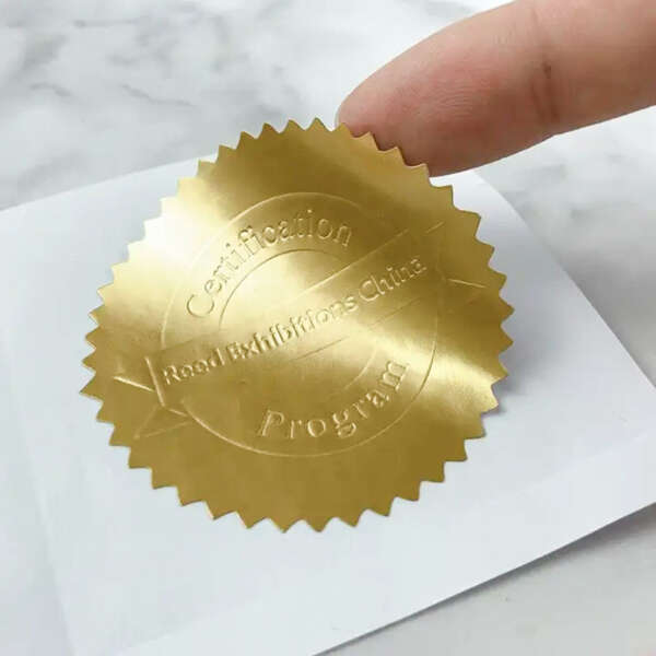 Gold embossed certificate seal stickers
