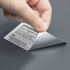 Heat resistant dumb silver labels for electrical certification stickers