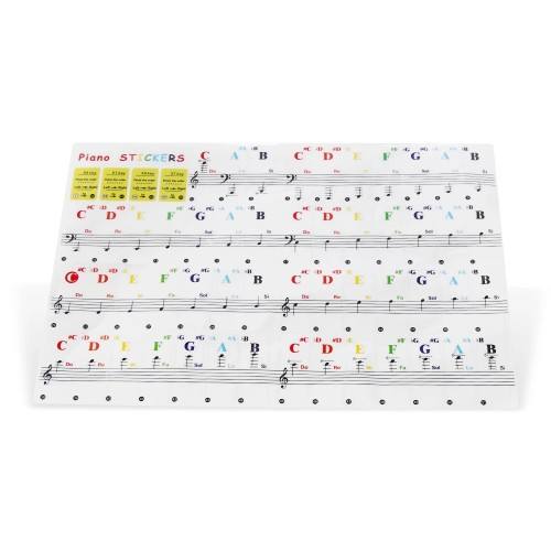 Removable adhesive piano learning labels