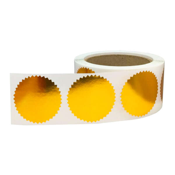 Metallic foil award seal labels