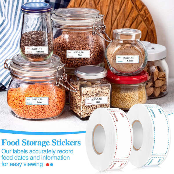 Cold storage date label rolls for kitchens