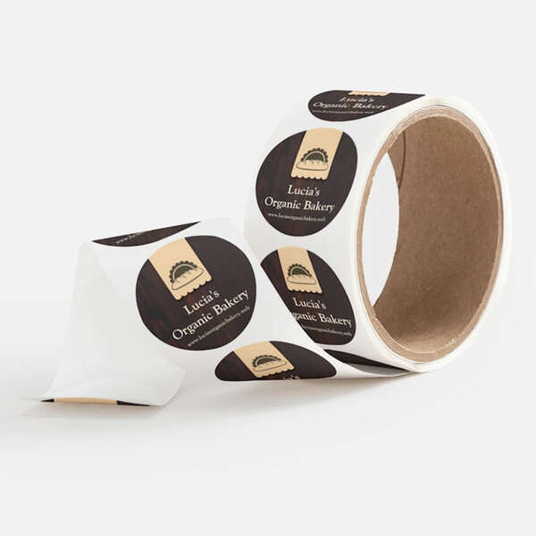 Transparent gold foil round jar sticker with custom logo