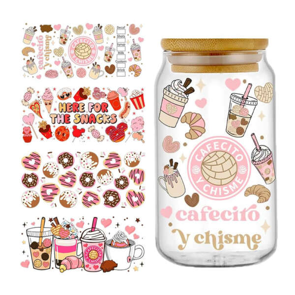 Teacher cup wrap transfer sticker with vivid graphics