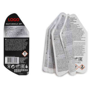 Wrap around paper labels with double sided adhesive backing