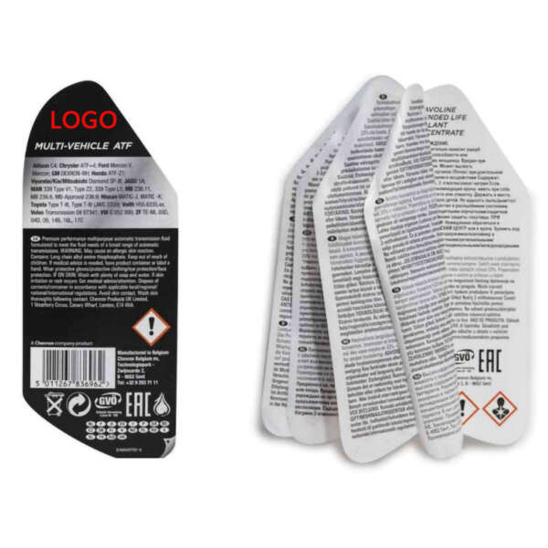 Wrap around paper labels with double sided adhesive backing