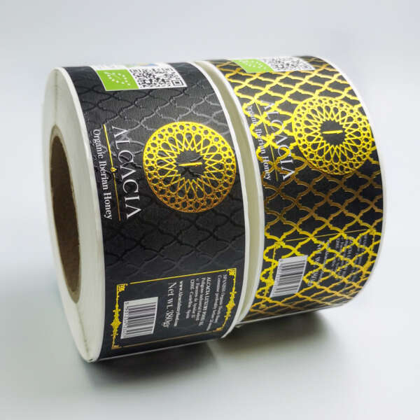 Textured paper honey jar label