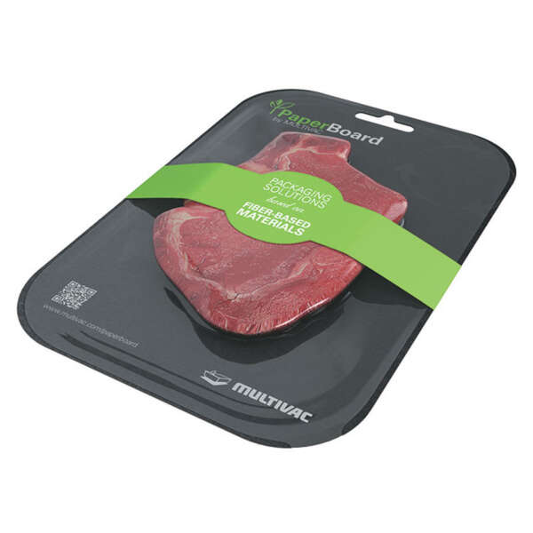 Compostable bowl container sleeve label for frozen meat packaging