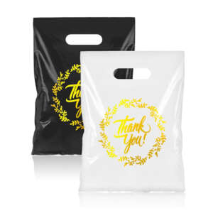 Custom retail shopping bags and black merchandise bags