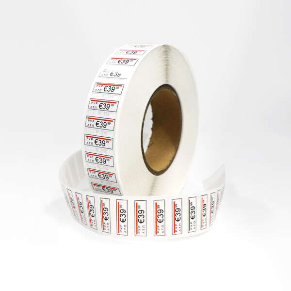 Blank red blue black gray labels