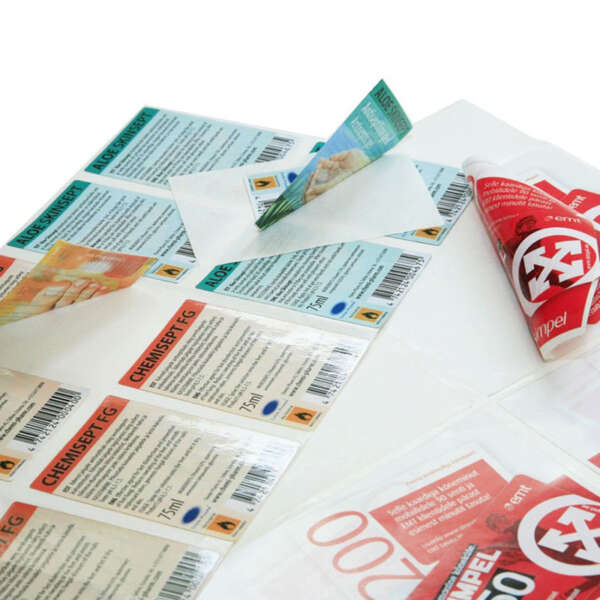 Waterproof vinyl stickers with front and back artwork