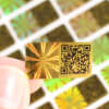3D logo holographic security label with QR code