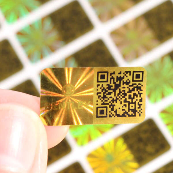 3D logo holographic security label with QR code