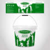 Custom paint bucket sticker with metallic drawing effect