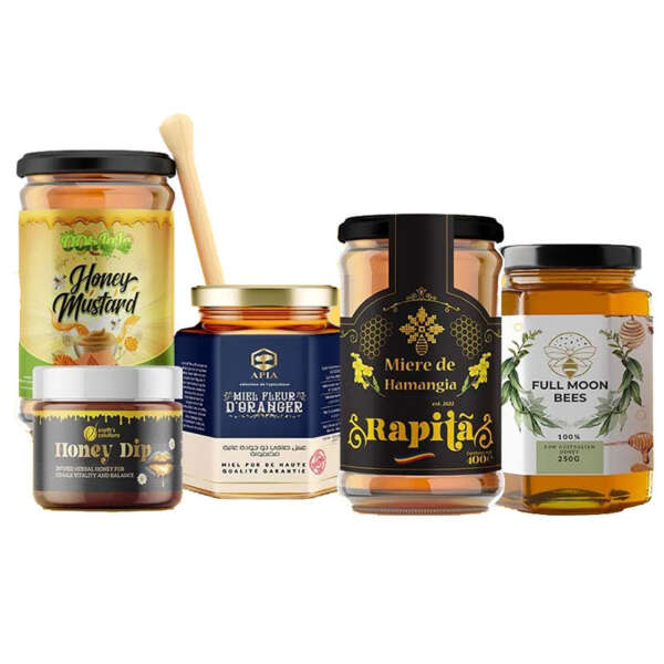 Waterproof bee honey jar label sticker on roll