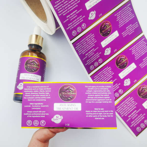 Custom skincare logo stickers