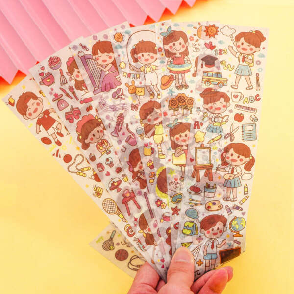 Cute cartoon sticker sheet for packaging inserts