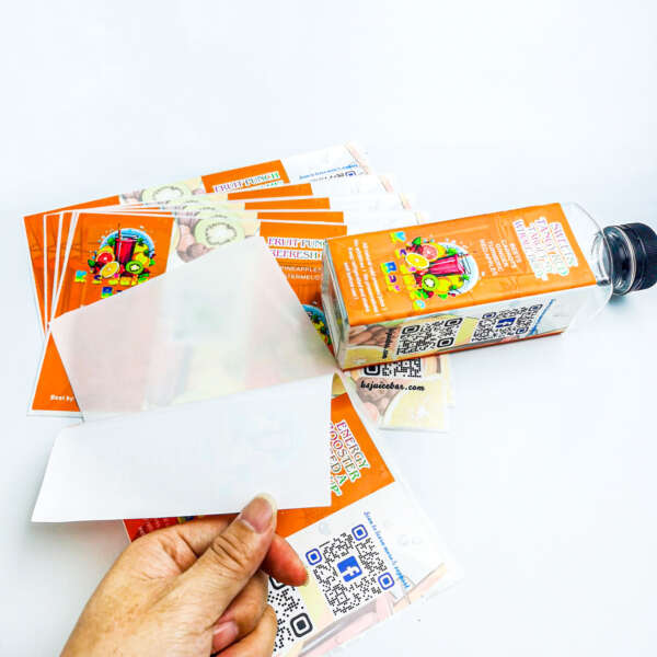 Vinyl label for water bottle packaging