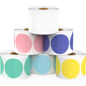 Colored circle direct thermal stickers
