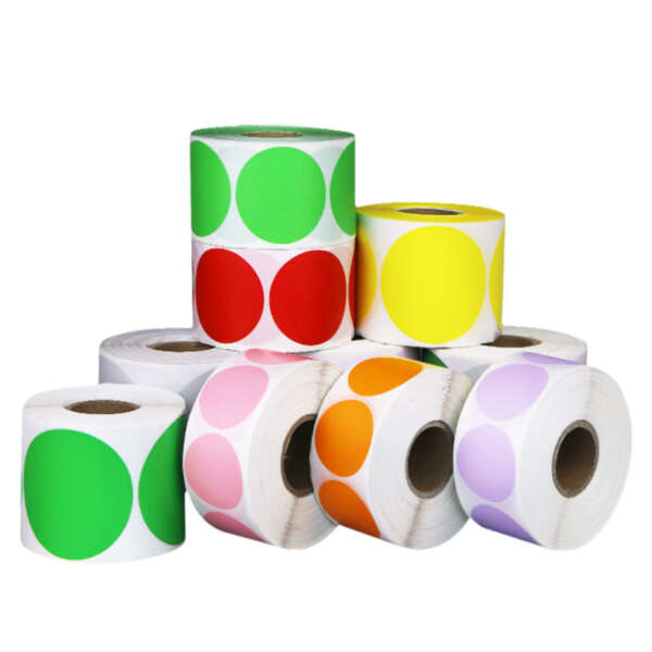 Pink circle sticker printing