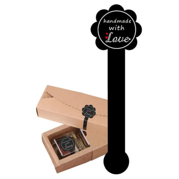 Handmade with love stickers for cake boxes