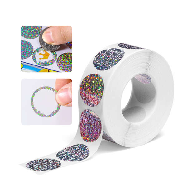 Round heart square scratch off stickers