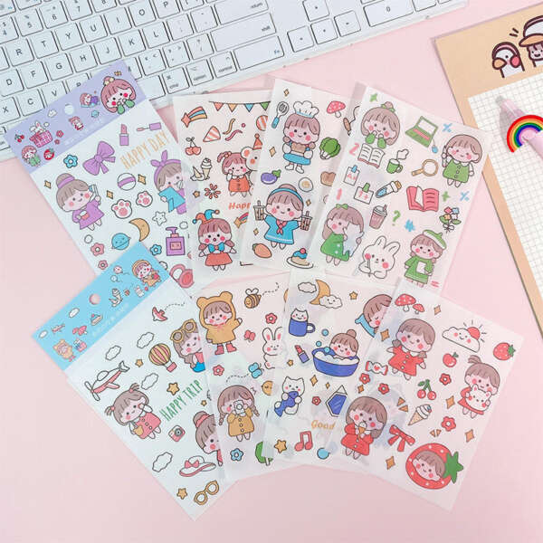 Custom washi sticker sheet with easy peel cuts