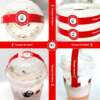 Custom printed cup lid seal labels for beverage delivery