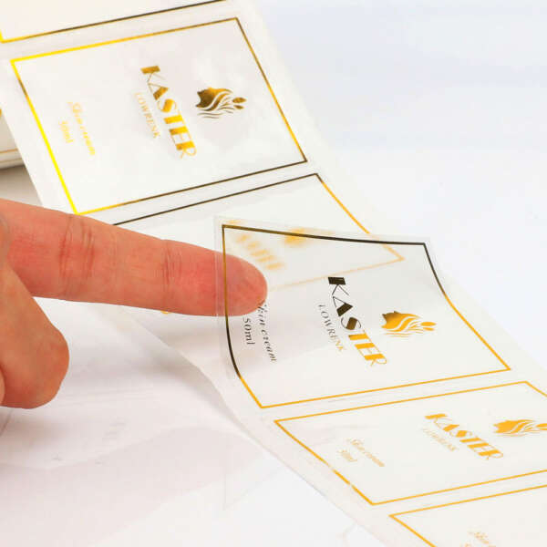 Custom logo container label rolls