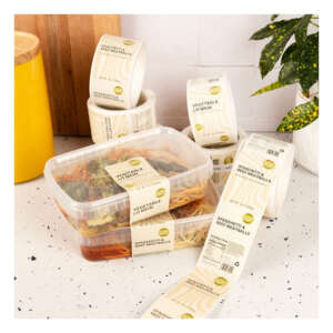 Custom logo label for disposable food containers