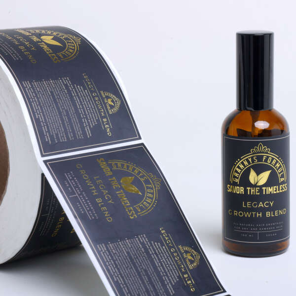 Foil logo bottle label printing