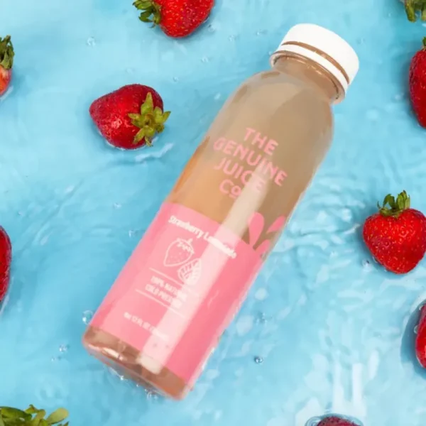 Transparent bottle packaging label for juice products