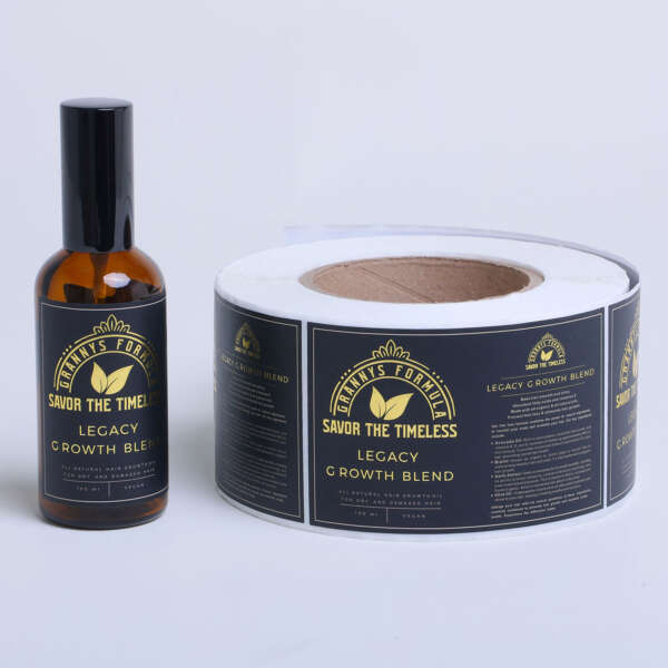 Luxury packaging bottle label stickers for food and cosmetic products