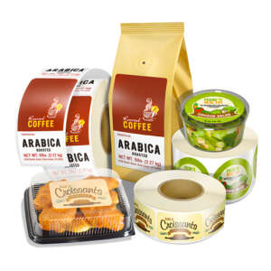 Food grade safety label stickers for plastic food cover packaging
