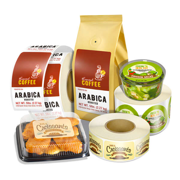 Food grade safety label stickers for plastic food cover packaging