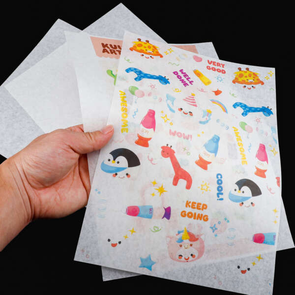 Inkjet printable frosted adhesive sticker sheets